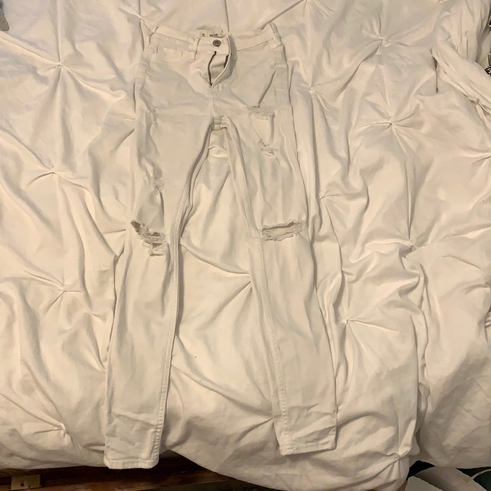 Hollister white high rise super skinny jeans